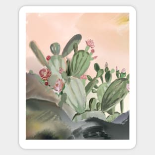 cactus in the desert Sticker